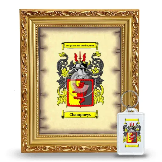 Champneys Framed Coat of Arms and Keychain - Gold