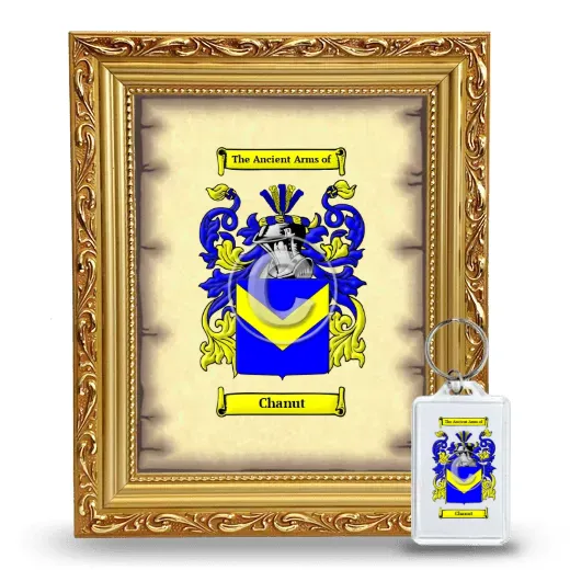 Chanut Framed Coat of Arms and Keychain - Gold
