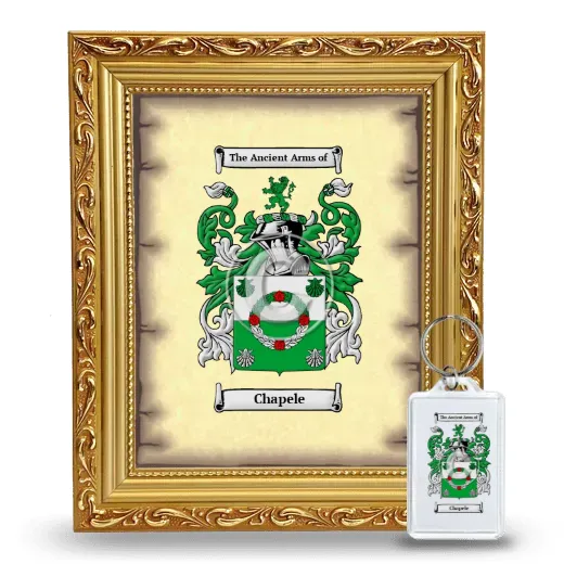 Chapele Framed Coat of Arms and Keychain - Gold