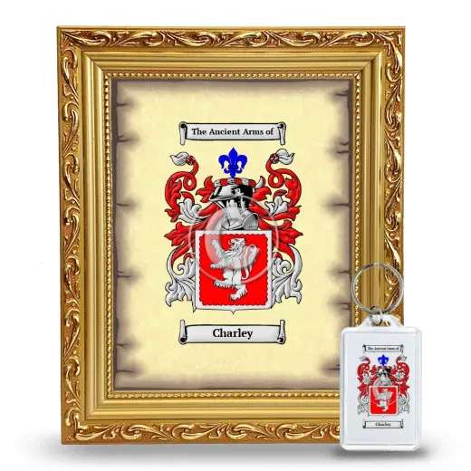 Charley Framed Coat of Arms and Keychain - Gold