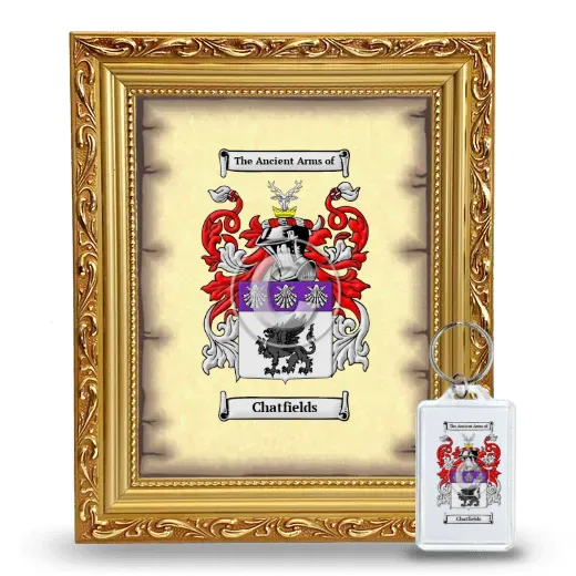 Chatfields Framed Coat of Arms and Keychain - Gold