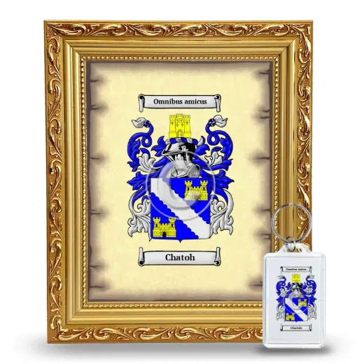 Chatoh Framed Coat of Arms and Keychain - Gold