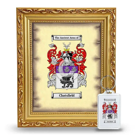 Chatsfield Framed Coat of Arms and Keychain - Gold