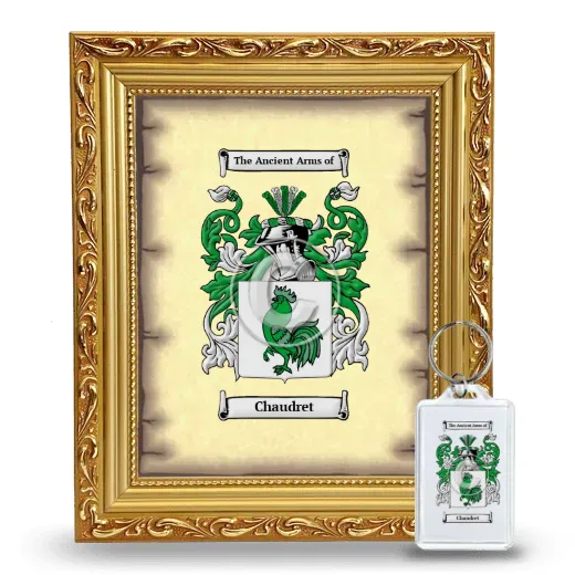 Chaudret Framed Coat of Arms and Keychain - Gold