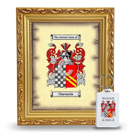 Chavarria Framed Coat of Arms and Keychain - Gold