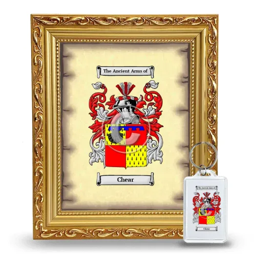Chear Framed Coat of Arms and Keychain - Gold