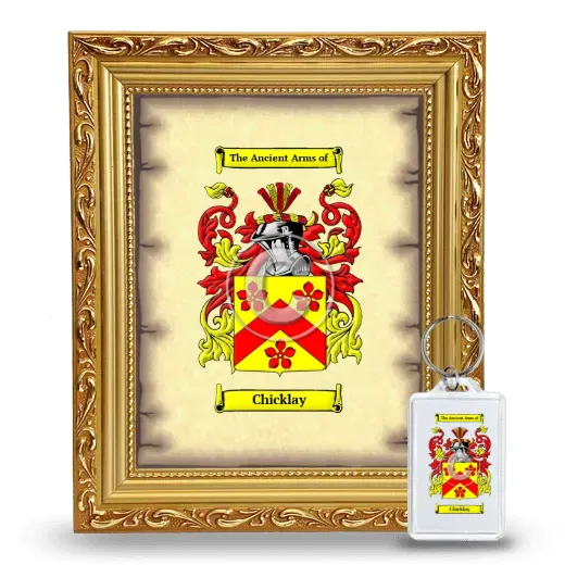 Chicklay Framed Coat of Arms and Keychain - Gold
