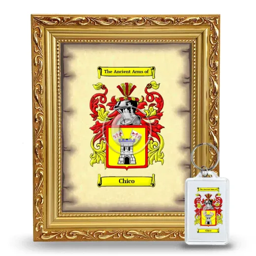 Chico Framed Coat of Arms and Keychain - Gold