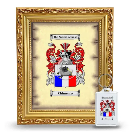 Chimento Framed Coat of Arms and Keychain - Gold