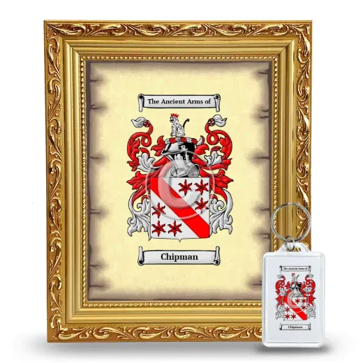 Chipman Framed Coat of Arms and Keychain - Gold
