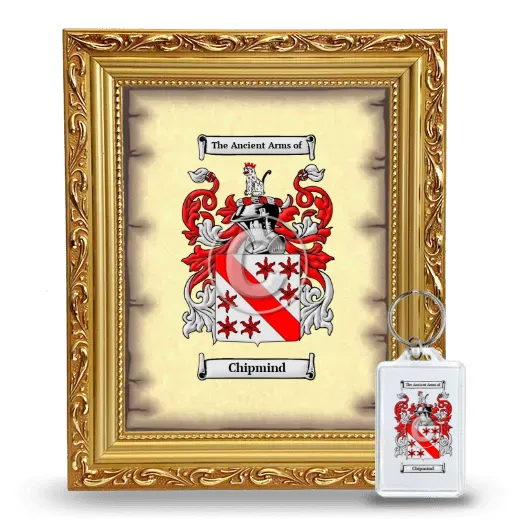 Chipmind Framed Coat of Arms and Keychain - Gold