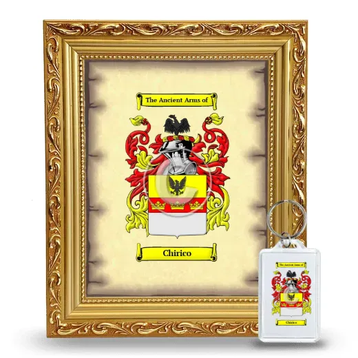 Chirico Framed Coat of Arms and Keychain - Gold
