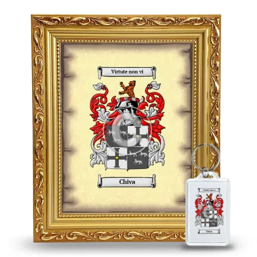 Chiva Framed Coat of Arms and Keychain - Gold