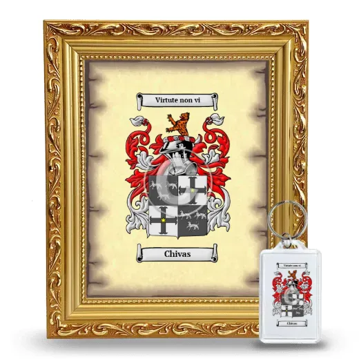 Chivas Framed Coat of Arms and Keychain - Gold