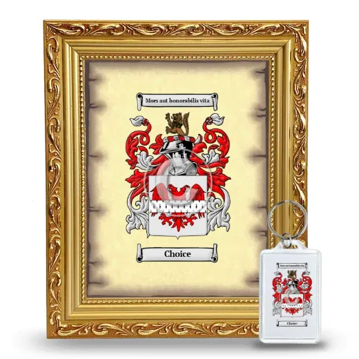 Choice Framed Coat of Arms and Keychain - Gold