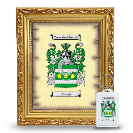 Cholay Framed Coat of Arms and Keychain - Gold