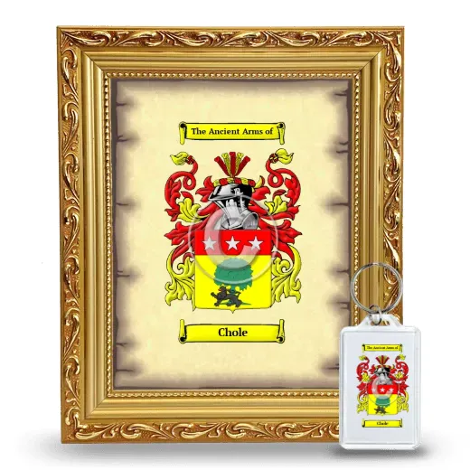 Chole Framed Coat of Arms and Keychain - Gold