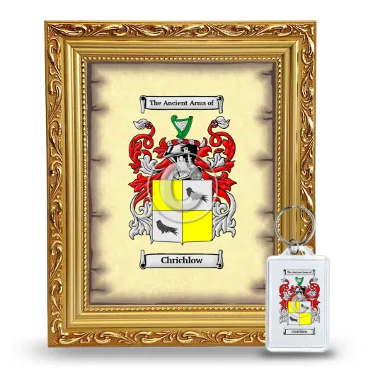 Chrichlow Framed Coat of Arms and Keychain - Gold