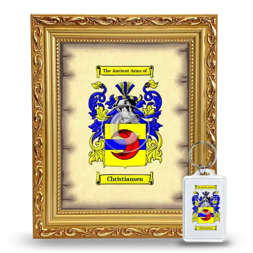 Christiansen Framed Coat of Arms and Keychain - Gold