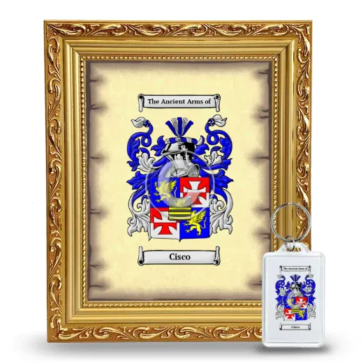 Cisco Framed Coat of Arms and Keychain - Gold
