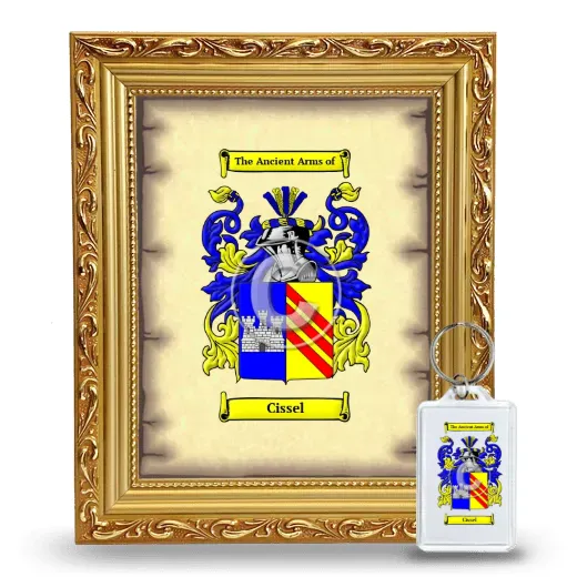 Cissel Framed Coat of Arms and Keychain - Gold