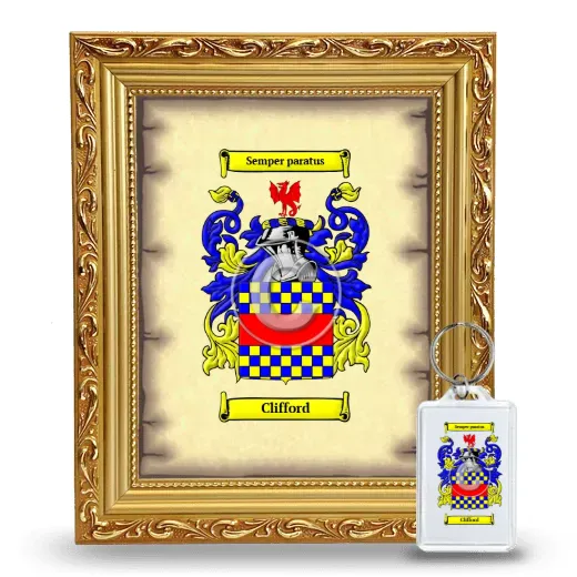 Clifford Framed Coat of Arms and Keychain - Gold
