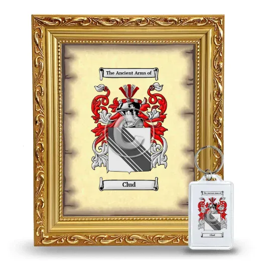 Clud Framed Coat of Arms and Keychain - Gold