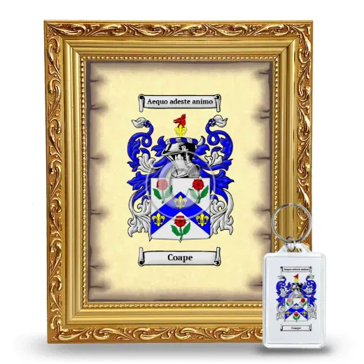 Coape Framed Coat of Arms and Keychain - Gold