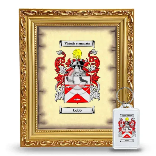 Cobb Framed Coat of Arms and Keychain - Gold