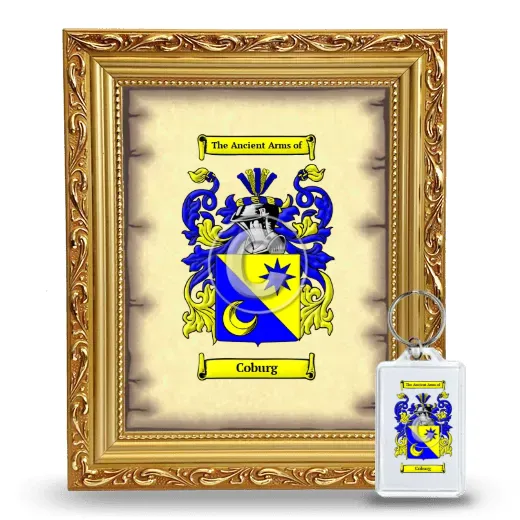 Coburg Framed Coat of Arms and Keychain - Gold