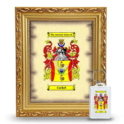 Cockel Framed Coat of Arms and Keychain - Gold