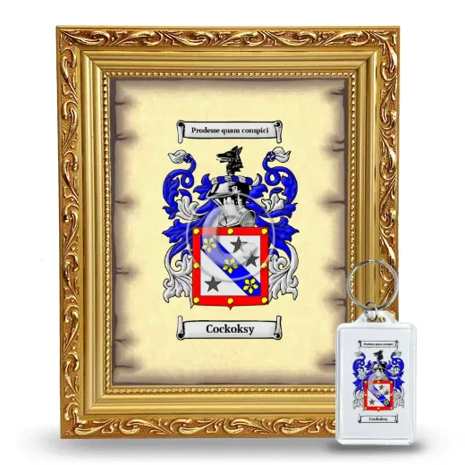 Cockoksy Framed Coat of Arms and Keychain - Gold