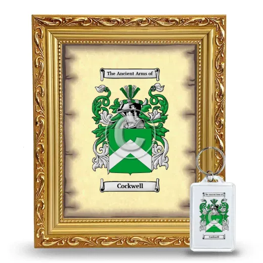 Cockwell Framed Coat of Arms and Keychain - Gold