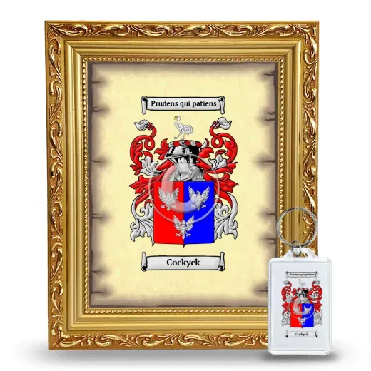 Cockyck Framed Coat of Arms and Keychain - Gold
