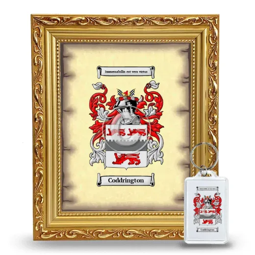 Coddrington Framed Coat of Arms and Keychain - Gold