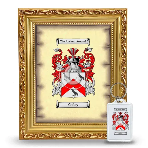 Codey Framed Coat of Arms and Keychain - Gold