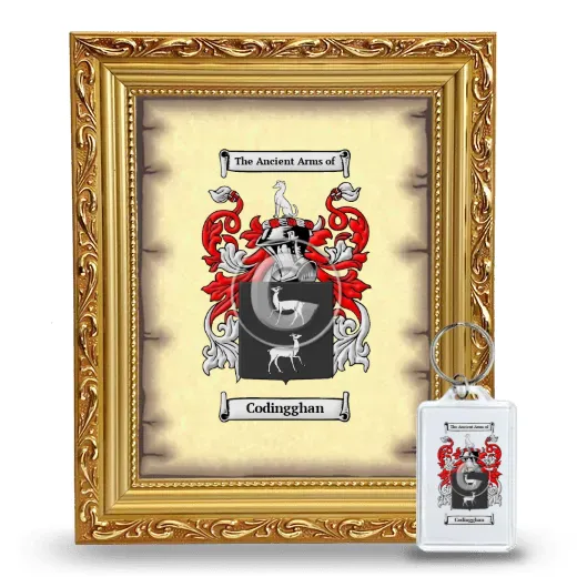 Codingghan Framed Coat of Arms and Keychain - Gold