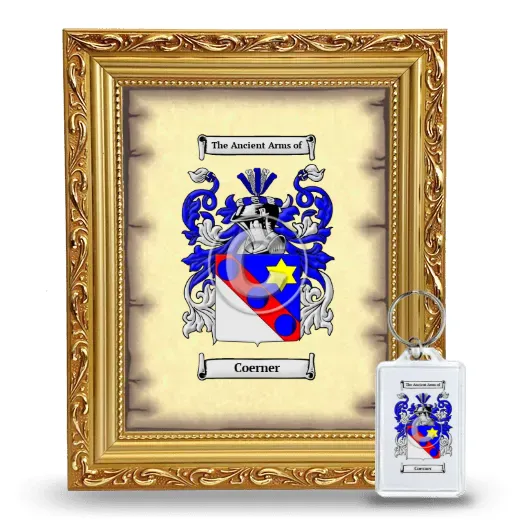 Coerner Framed Coat of Arms and Keychain - Gold
