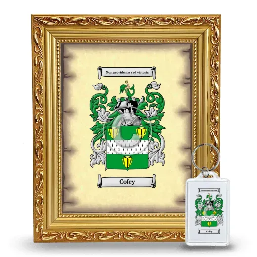 Cofey Framed Coat of Arms and Keychain - Gold