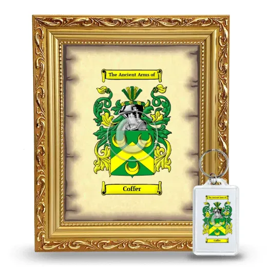 Coffer Framed Coat of Arms and Keychain - Gold