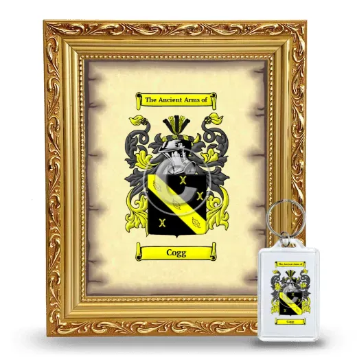 Cogg Framed Coat of Arms and Keychain - Gold
