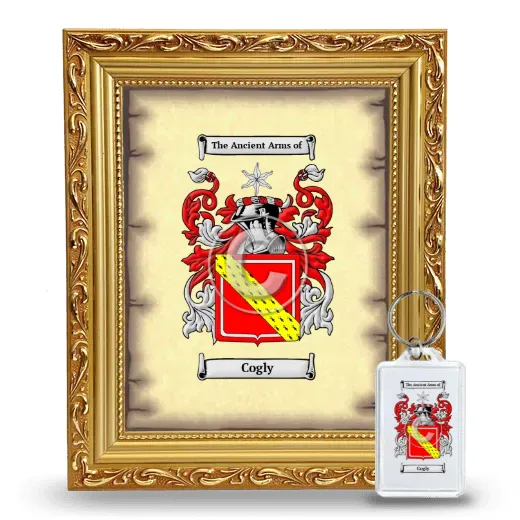 Cogly Framed Coat of Arms and Keychain - Gold