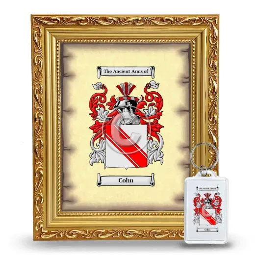 Cohn Framed Coat of Arms and Keychain - Gold