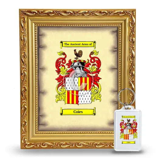 Coies Framed Coat of Arms and Keychain - Gold