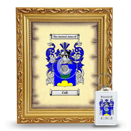Colí Framed Coat of Arms and Keychain - Gold