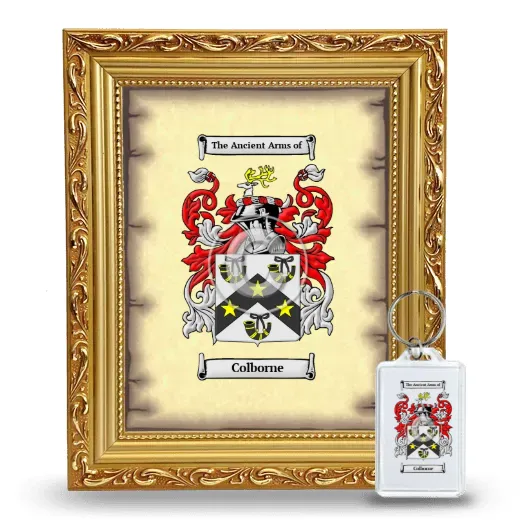 Colborne Framed Coat of Arms and Keychain - Gold