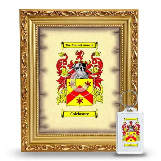 Colclasure Framed Coat of Arms and Keychain - Gold