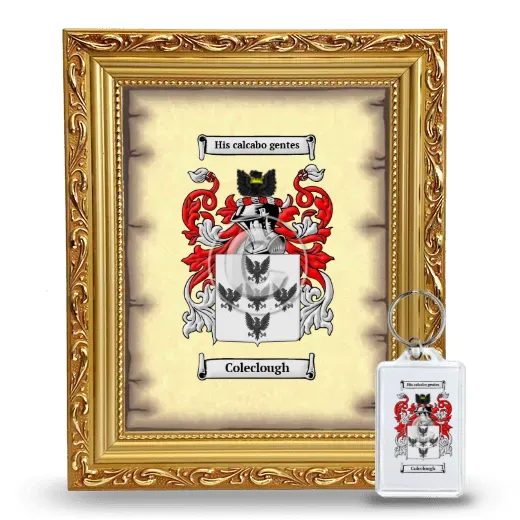 Coleclough Framed Coat of Arms and Keychain - Gold