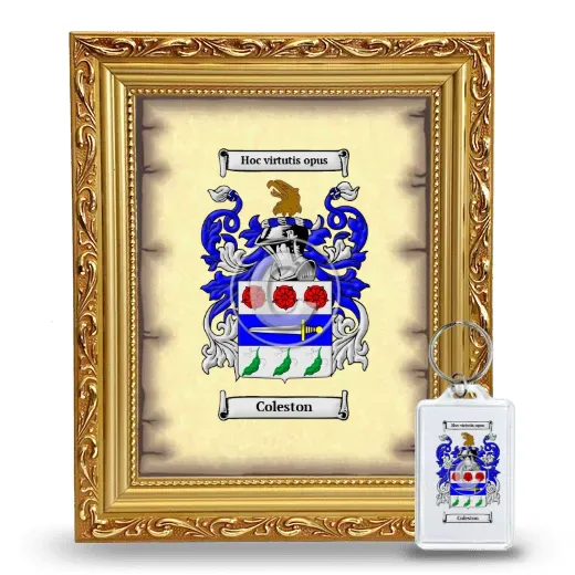 Coleston Framed Coat of Arms and Keychain - Gold