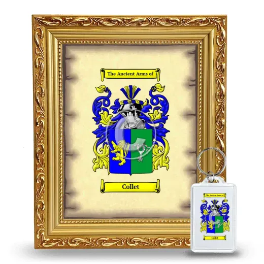 Collet Framed Coat of Arms and Keychain - Gold